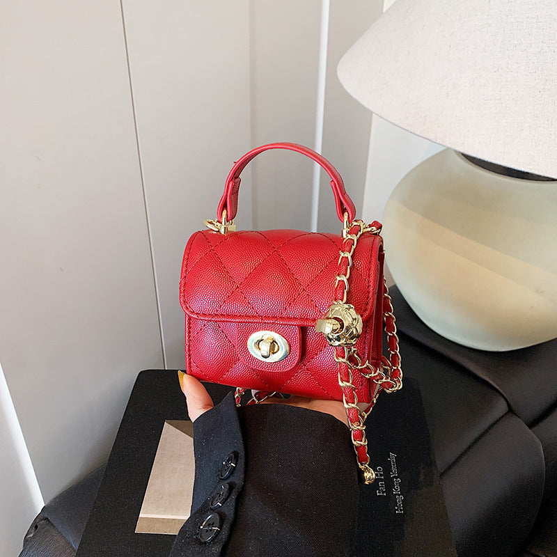 Foreign trade rhombus chain mini bag women's 2025 new high-end niche portable small square bag fashion messenger bag