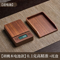 Tea digital scale walnut wood tea scale solid wood kitchen scale gram scale food scale tea set accessories rechargeable mini tea scale
