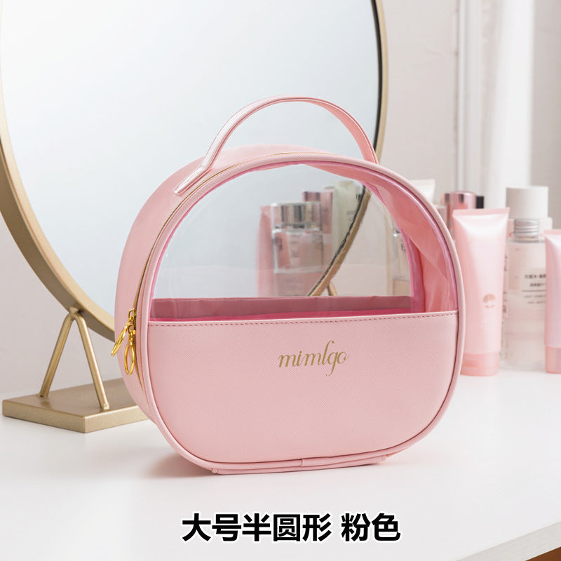 PU leather waterproof transparent makeup toilet bag set travel cosmetics sorting storage bag portable portable storage bag