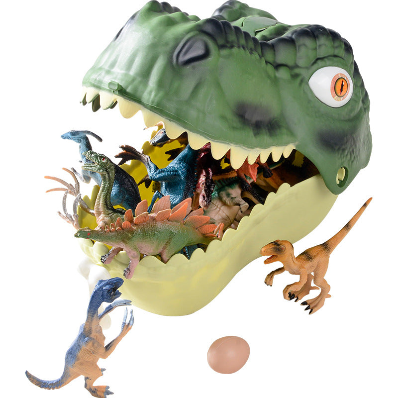 Dinosaur head tyrannosaurus rex model suit storage box plastic artificial animal map toy dinosaur theme suit