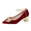 Stunning strappy wedding shoes for women, 2024 new collection, high-end xiuhe dress bridal shoes, comfortable red high heels