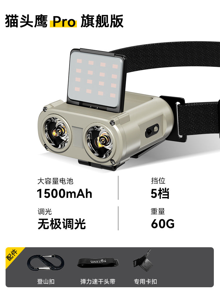 Walson owl pro night fishing strong light headlight induction charging fishing special long battery life cap clip light lighting