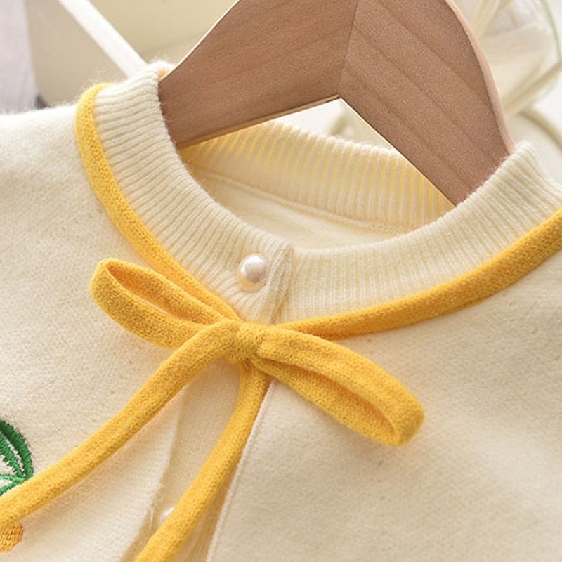 Girls' knitted dress set - spring/autumn  collection - baby dress, cardigan top, and knit sweater set for toddlers