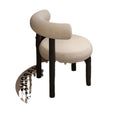 Influencer makeup vanity chair stool - premium designer lambswool cream style dining chair for girls' bedroom (suitable for plus sizes)