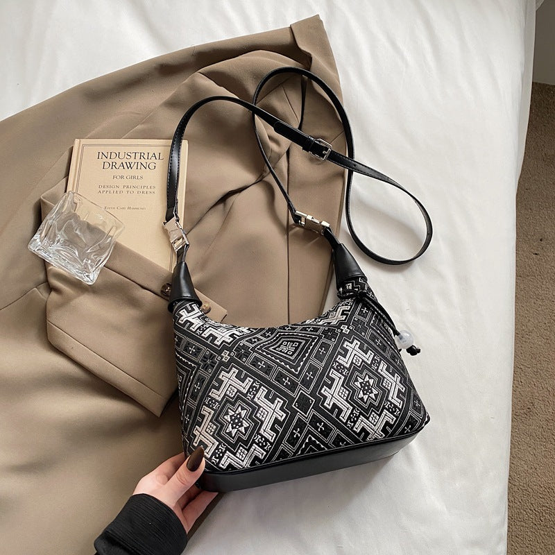 Foreign trade new Chinese portable small bag women's 2025 new Guofeng one-shoulder dumpling bag high-end versatile messenger bag