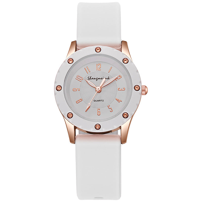 Round silicone student watch digital women's watch quartz watch trendy wristwatch - hot-selling cross-border e-commerce product - wholesale from manufacturer