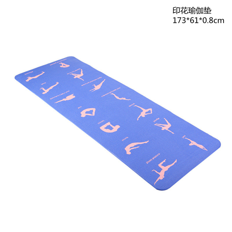 Pvc yoga mat - uv printed, shock absorbing, non-slip, white, fitness, silent, thickened, foldable, stretchable