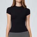 New women's outdoor sports set: slim-fit yoga outfit for everyday wear - short sleeve, stretchy running top