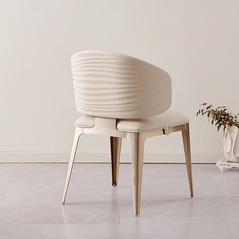 Italian light luxury dining chair for home high-end version of the wave pattern dining chair large apartment restaurant island high-end back dining table and chairs