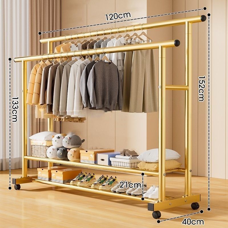 Simple coat rack, movable clothes drying rack, floor-standing indoor room, multi-functional clothes rack, accessible luxuryfor home bedroom