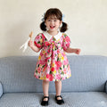 Trendy girls' summer dress  new floral baby princess dress summer lightweight super cute kids' dress