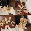 Niche, high-end, retro-style thong sandals - french-inspired low-heel flip-flops for women, new summer 2026 collection, perfect for outdoor wear