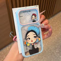 Two-tone, large-window cartoon girl phone case for iphone 18 - vintage hat girl apple 17 protective cover