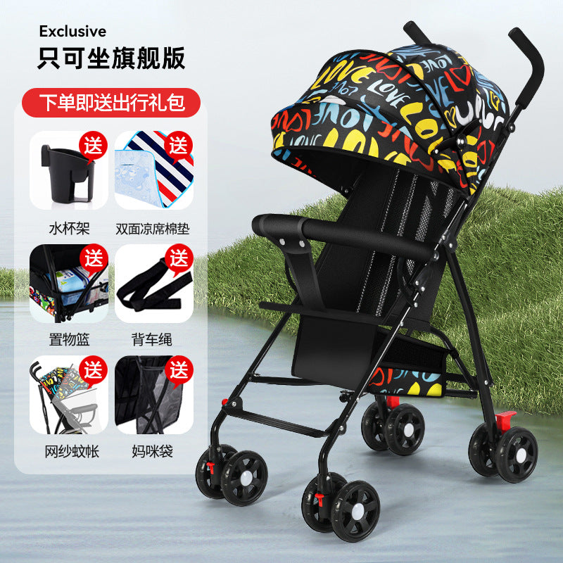Baby stroller lightweight foldable umbrella stroller reclining seat summer travel pram for infants and toddlers