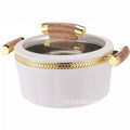 3pcs striped gold edge thermal insulation box 0.8l-2.0l-3.5l food warmer thermal insulation tableware