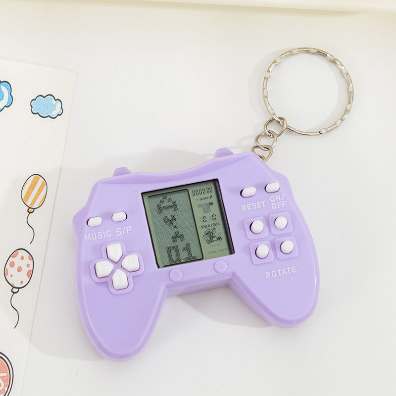 Mini tetris game console keychain - retro handheld arcade - nostalgic backpack charm - wholesale for street vendors