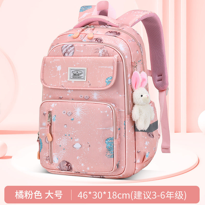 foreign trade primary school student schoolbag for girls in grades 1-3-6, spine-protecting kids backpack, lightweight and burden-reducing, wholesale