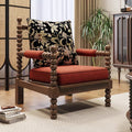 Solid wood fabric chair medieval style living room chair sofa bedroom american pearl chair single retro pearl chair french style