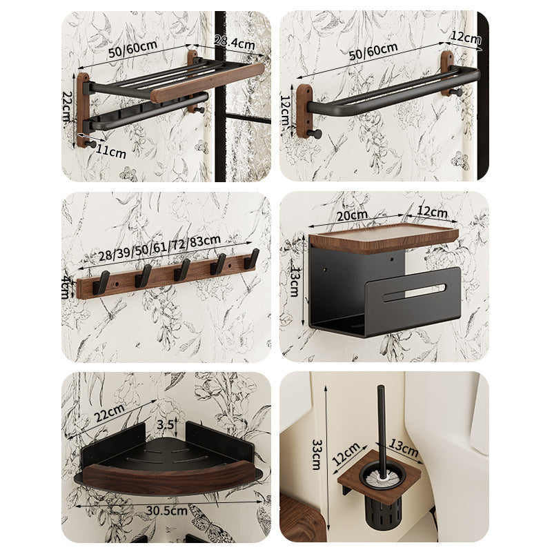 Black walnut toilet rack No punching toilet toilet washstand Wall mounted bathroom Tripod bathroom