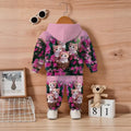 Kids' hoodie set, cross-border hot-selling cartoon animal print girls' fashion hooded sweatshirt and sweatpants set