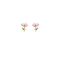 Tulip flower pearl stud earrings - trendy, versatile, chic, and dainty. sterling silver needle wholesale earrings - accessible luxury
