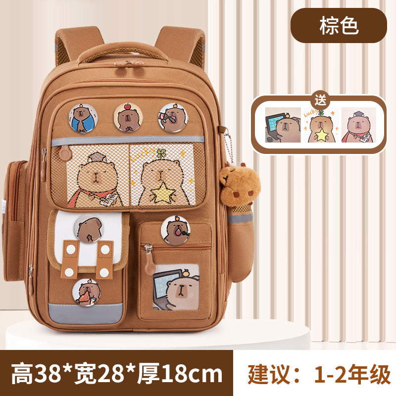 Kapibara new primary school bag, men's and women's 1-3-6 grades, light spine protection, large-capacity children's backpack