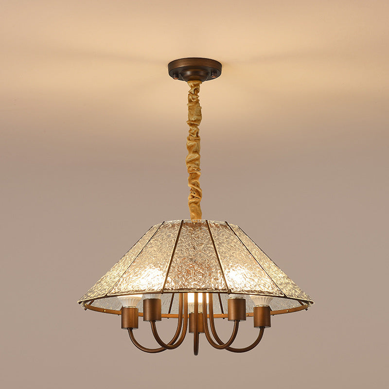 American retro style living room chandelier French antique style dining room bar light bedroom study light creative fabric lighting