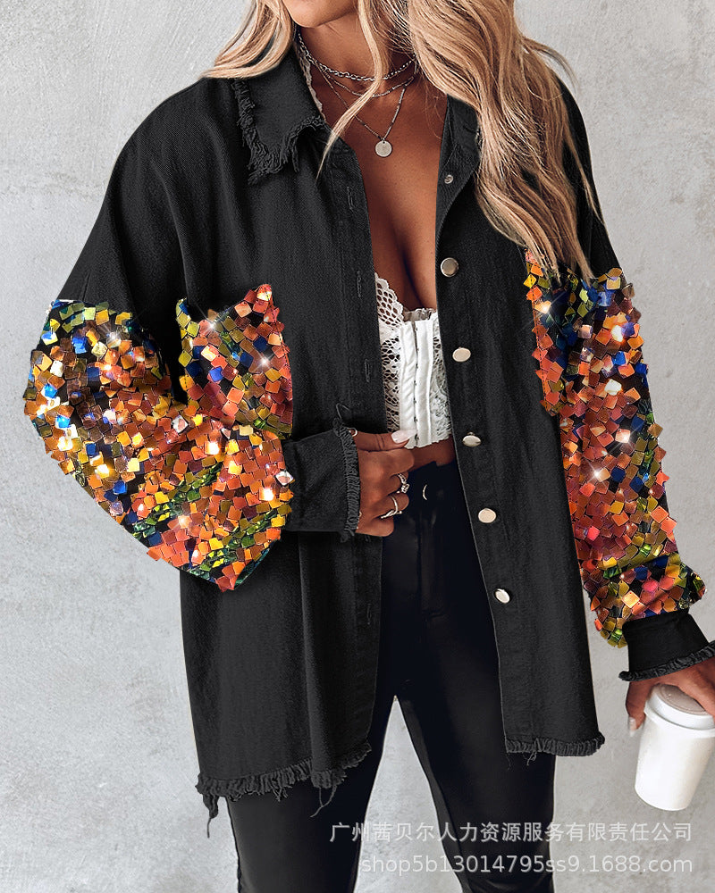 European and American bead splicing temperament cardigan jacket-P1WMHL1018 series