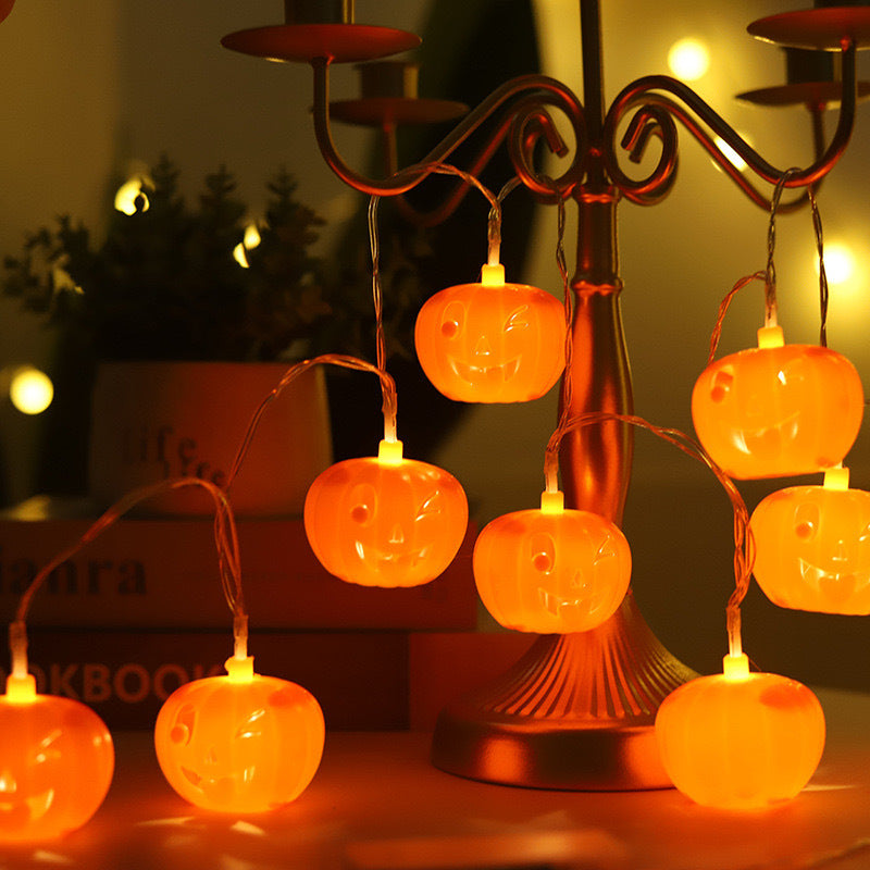 Cross-border wholesale Halloween led light string usb courtyard decoration pumpkin lamp indoor festive atmosphere string light battery box