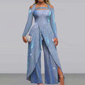 new arrival: cross-border fashionable & sexy sequin maxi dress jumpsuit - european & american style, asymmetrical front, mid-waist, chic & professional