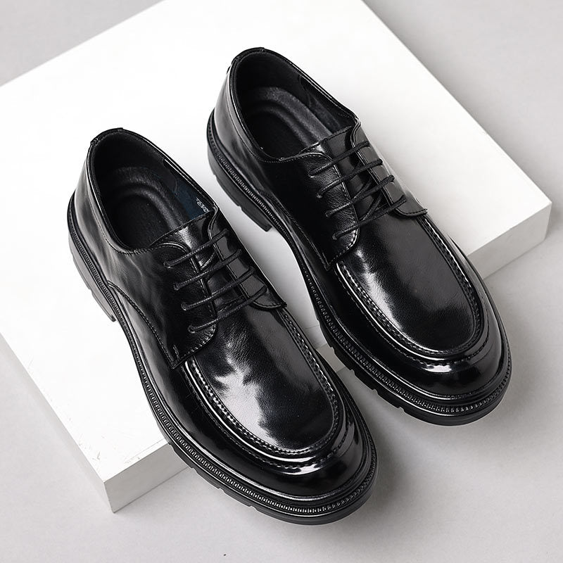 Genuine leather men's dress shoes - business casual, soft sole, soft upper, new formal shoes for work, everyday wear, groom, and wedding