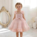 New children's tulle dress birthday party evening gown diamond mesh princess dress diamond kids formal dress 140cm and under