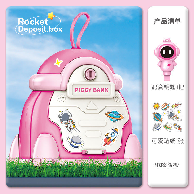 【half price clearance】large creative space rocket piggy bank - coin saving bank, gift, children's toy