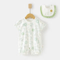 Babibele baby short-sleeve romper - lightweight summer bodysuit for infants & toddlers - perfect for air conditioning - includes bib!