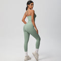 European and american nylon brushed quick-dry yoga outfit sexy backless tight sports bra set outdoor running fitness apparel