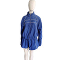 european and american style sexy hot girl long sleeve zipper color block webbing shorts women's two-piece set