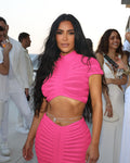 supply european and american women's clothing sexyknitting see-through nightclub suit low-waisted hip skirt suit