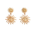 Wholesale sun-shaped earrings: cross-border retro trendy earrings, niche light luxury, high-end stud earrings, smiley face dangle earrings for women