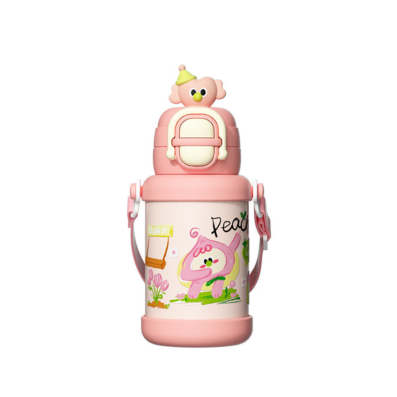 316 stainless steel insulated tumbler - cartoon design for kids, perfect for elementary school students, includes straw