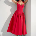summer new women's clothing:  cross-border fashion - european & american style, sexy & sweet halter neck maxi dress