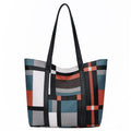 Tote bag women's color block shoulder bag large capacity 2024 new color matching fashion spring/summer ladies' handbag - single item