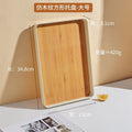 Creative popularins style tea cup plate scandinavian plastic dinner plate fruit plate combination imitation wood grain tray for home