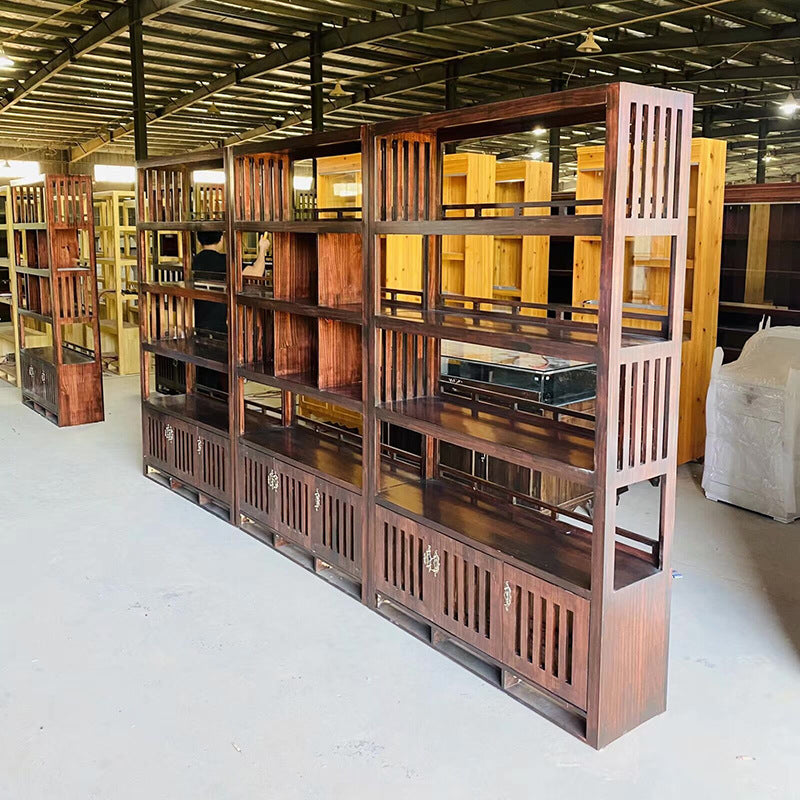 Solid wood tea cabinet Zisha pot display cabinet Product storage shelf Entrance ornament cabinet Chinese retro porcelain display cabinet