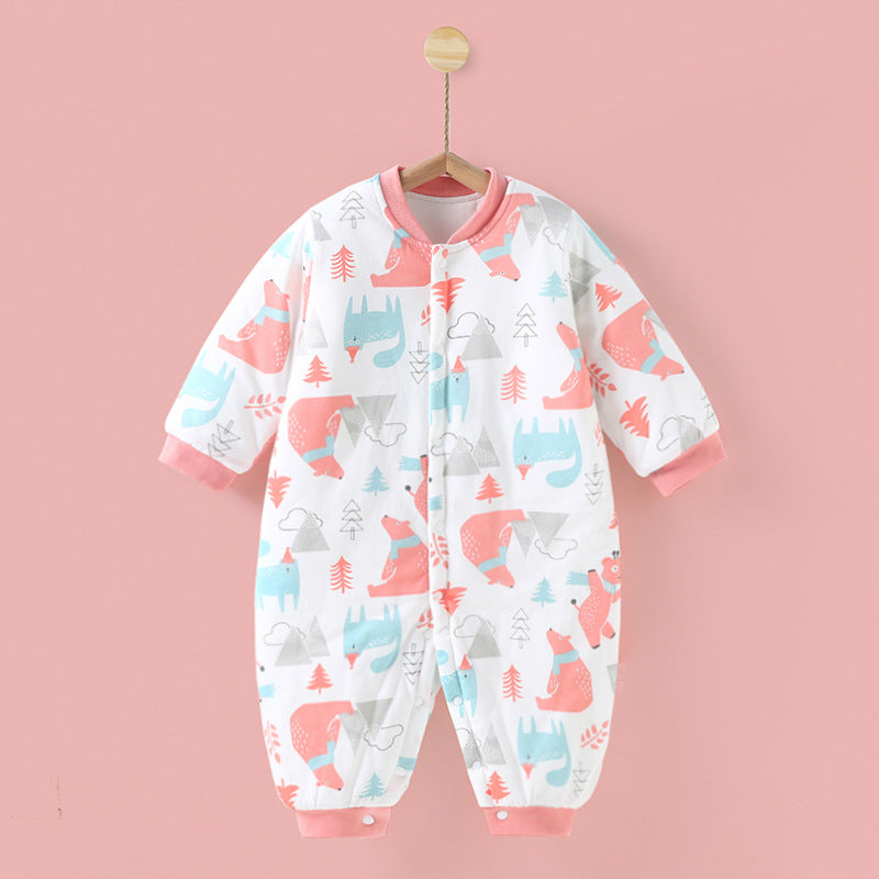 Baby clothes autumn and winter quilted warm cotton clothes newborn rompers pure cotton onesies baby thickened stylish winter outfits