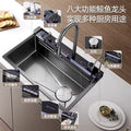 Whale digital display sink large single slot 304 stainless steel kitchen for home vegetable basin sink bowl sink countertop middle and lower