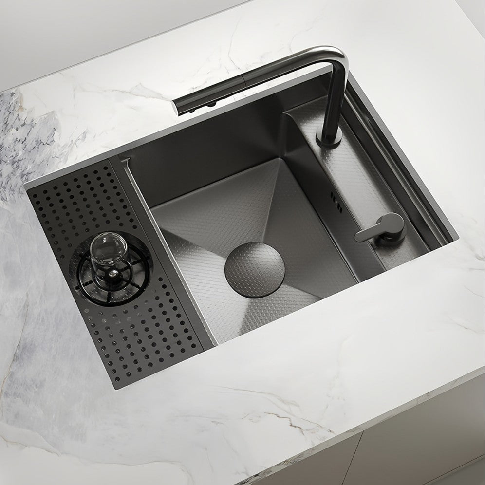 Sus304 hidden cup washer sink nano bar coffee shop milk tea western kitchen island mini single slot