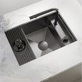 Sus304 hidden cup washer sink nano bar coffee shop milk tea western kitchen island mini single slot