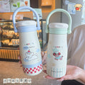 Cartoon kids thermos cup 316 ceramic liner high appearance large capacity double drinking cup portable student straw water cup