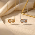 popular versatile copper inlaid zirconium horseshoe buckle necklace for women accessible luxuryniche styleelegantcasual titanium steel clavicle chain jewelry