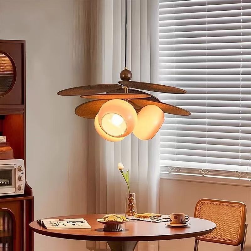 French rattan magic bean chandelier retro bedroom study dining room lamp japanese style b&b living room medieval style ceiling lamp